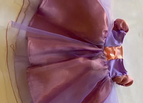 a purple and orange dress