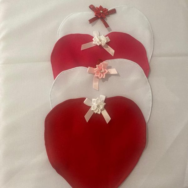 Fabric Heart Shaped Coasters (Set of 4)